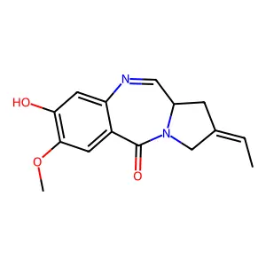 8-ethylidene-3-hydroxy-2-methoxy-7,9-dihydro-6aH-pyrrolo[2,1-c][1,4]benzodiazepin-11-one structure