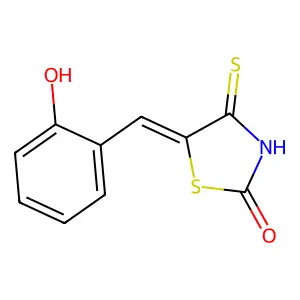 (5Z)-5-(2-hydroxybenzylidene)-4-thioxo-1,3-thiazolidin-2-one structure