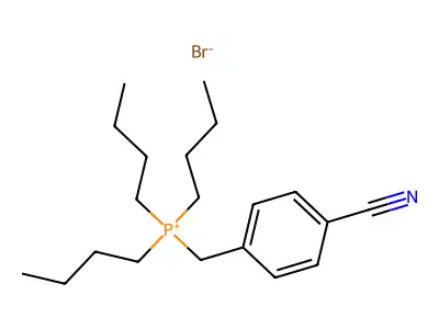 Tributyl(4-cyanobenzyl)phosphonium bromide structure