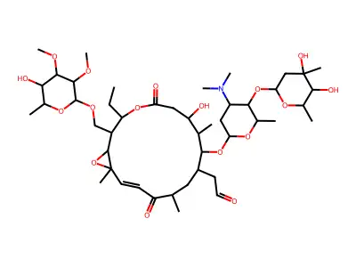 2-[(2E)-8-[5-(4,5-dihydroxy-4,6-dimethyl-oxan-2-yl)oxy-4-dimethylamino -6-methyl-oxan-2-yl]oxy-14-ethyl-10-hydroxy-15-[(5-hydroxy-3,4-dimetho xy-6-methyl-oxan-2-yl)oxymethyl]-1,5,9-trimethyl-4,12-dioxo-13,17-diox abicyclo[14.1.0]heptadec-2-en-7-yl]acetaldehyde structure