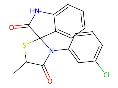 3'-(3-chlorophenyl)-5'-methyl-1,3-dihydrospiro(2H-indole-3.2'-[1,3]-thiazolidine)-2,4'-dione structure