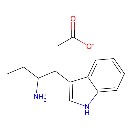 1-(1H-indol-3-yl)butan-2-ylazanium acetate structure