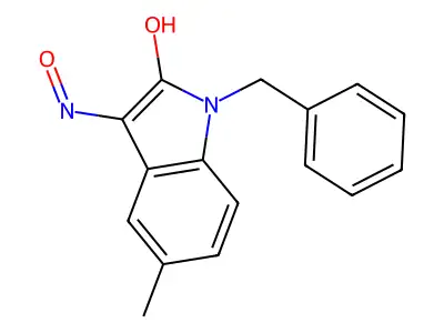 1-benzyl-3-(hydroxyimino)-5-methyl-2,3-dihydro-1H-indol-2-one structure