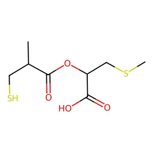 (1R)-1-Carboxy-2-(methylthio)ethyl (2S)-3-mercapto-2-methylpropanoic acid structure