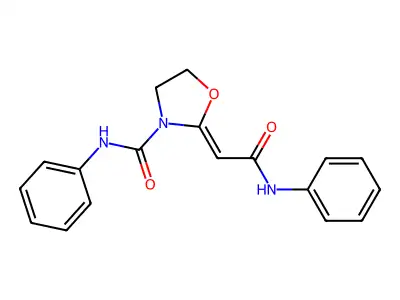 2-(2-anilino-2-oxoethylidene)-N-phenyl-1,3-oxazolidine-3-carboxamide structure