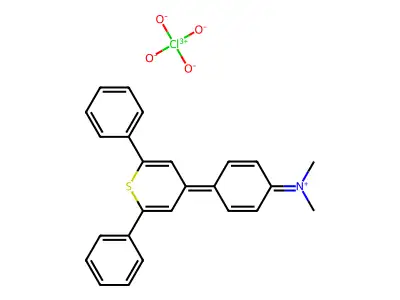 4-[4-(Dimethylamino)phenyl]-2,6-diphenylthiopyranium structure