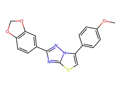 Thiazolo(3,2-b)(1,2,4)triazole, 3-(1,3-benzodioxol-5-yl)-6-(4-methoxyphenyl)- structure