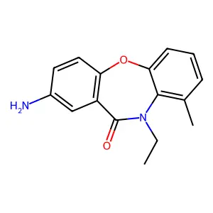 2-Amino-10-ethyl-9-methyl-dibenz(b,f)(1,4)oxazepin-11-(10H)-one structure