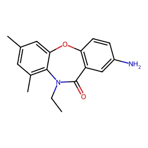 2-Amino-7,9,-dimethyl-10-ethyl-dibenz(b,f)(1,4)oxazepin-11-(10H)-one structure