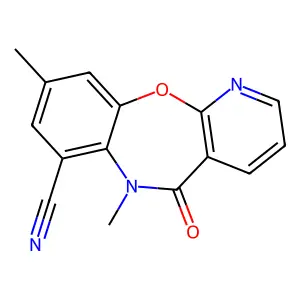 7-Cyano-6,9-dimethyl-pyrido(2,3-b)(1,5)benzoxazepin-5(6H)-one structure