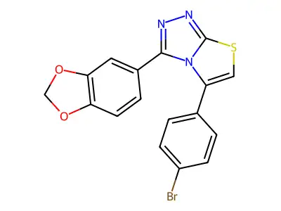 Thiazolo(2,3-c)-1,2,4-triazole, 3-(1,3-benzodioxol-5-yl)-5-(4-bromophenyl)- structure