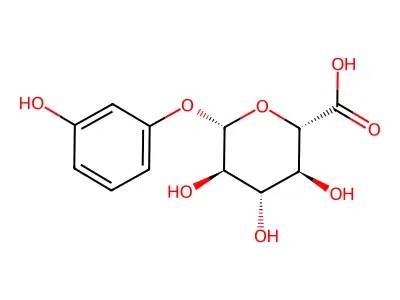 beta-D-Glucopyranosiduronic acid, 3-hydroxyphenyl structure