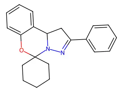 2'-Phenyl-1',10b'-dihydrospiro[cyclohexane-1,5'-pyrazolo[1,5-c][1,3]benzoxazine] structure