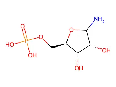 (5-Amino-3,4-dihydroxyoxolan-2-yl)methyl dihydrogen phosphate structure