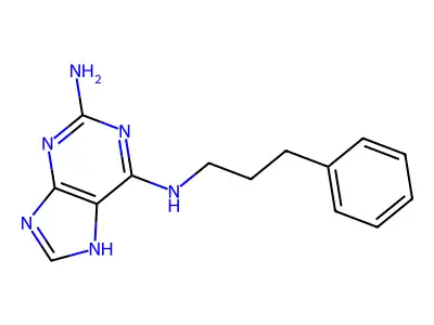 6-N-(3-phenylpropyl)-7H-purine-2,6-diamine structure