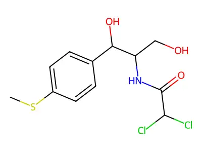 2-(Dichloroacetylamino)-1-[p-(methylthio)phenyl]-1,3-propanediol structure