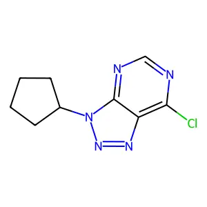 7-chloro-3-cyclopentyl-3H-[1,2,3]triazolo[4,5-d]pyrimidine structure