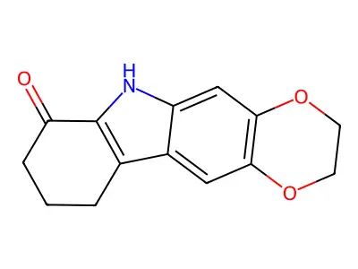 7H-1,4-Dioxino[2,3-b]carbazol-7-one, 2,3,6,8,9,10-hexahydro- structure