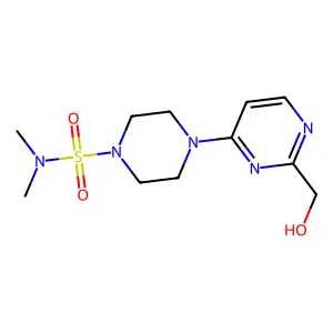 2-Hydroxymethyl-4-(4-(N,N-dimethylaminosulfonyl)-1-piperazino)pyrimidine structure