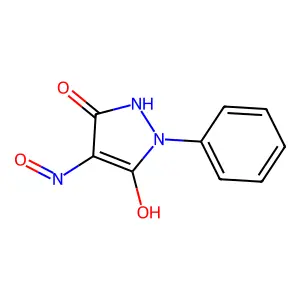 Pyrazolidinetrione, phenyl-, 4-oxime structure