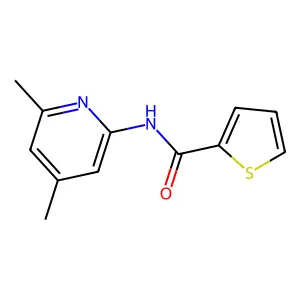 N-(4,6-dimethylpyridin-2-yl)thiophene-2-carboxamide structure