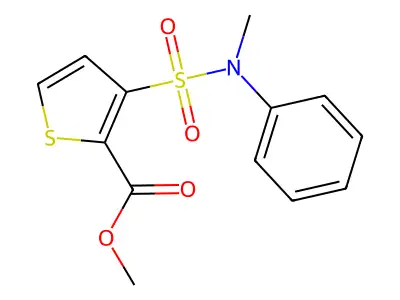 2-Thiophenecarboxylic acid, 3-((methylphenylamino)sulfonyl)-, methyl ester structure