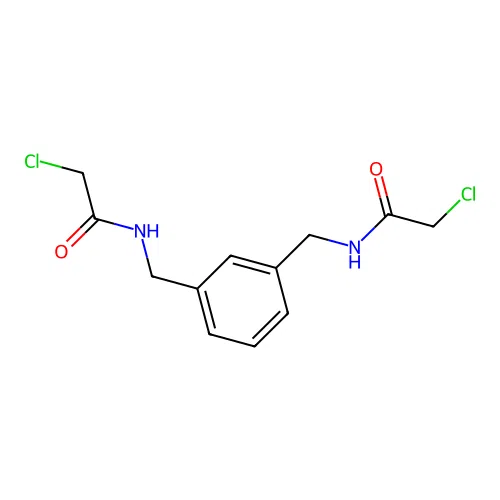 2-chloro-N-({3-[(2-chloroacetylamino)methyl]phenyl}methyl)acetamide structure