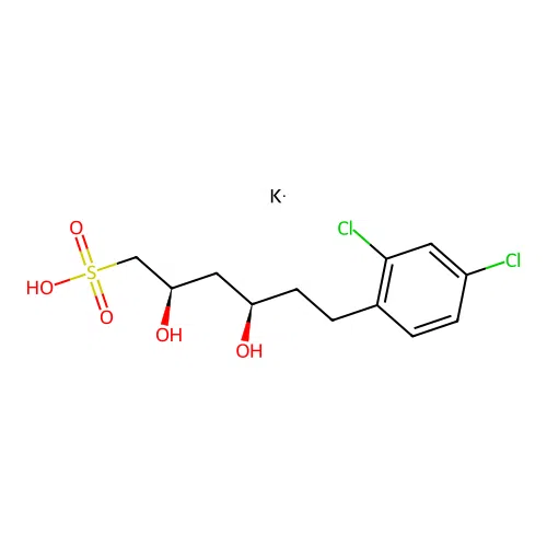 6-(2,4-Dichlorophenyl)-2,4-dihydroxyhexane-1-sulfonic acid structure
