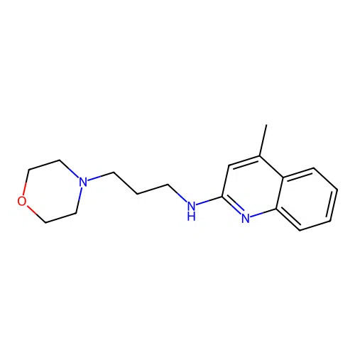 2-Quinolinamine, 4-methyl-N-[3-(4-morpholinyl)propyl]- structure