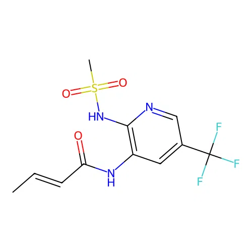 2-Butenamide, N-(2-((methylsulfonyl)amino)-5-(trifluoromethyl)-3-pyridinyl)- structure
