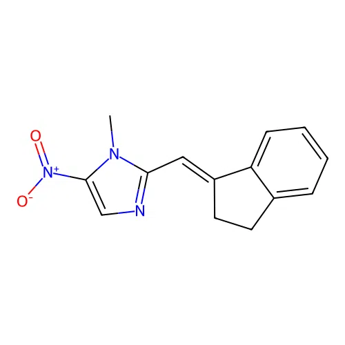 2-((2,3-Dihydro-1H-inden-1-ylidene)methyl)-1-methyl-5-nitro-1H-imidazole structure
