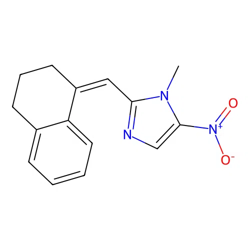 2-((3,4-Dihydro-1(2H)-naphthalenylidene)methyl)-1-methyl-5-nitro-1H-imidazole structure