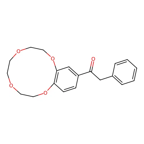 1-(2,3,5,6,8,9-hexahydro-1,4,7,10-benzotetraoxacyclododecin-12-yl)-2-phenylethanone structure
