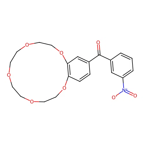 (3-Nitro-phenyl)-(6,7,9,10,12,13,15,16-octahydro-5,8,11,14,17-pentaoxa-benzocyclopentadecen-2-yl)- methanone structure