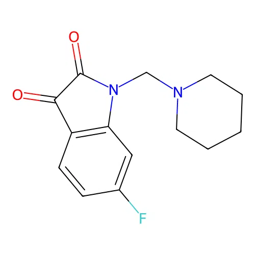 1H-Indole-2,3-dione, 6-fluoro-1-(1-piperidinylmethyl)- structure