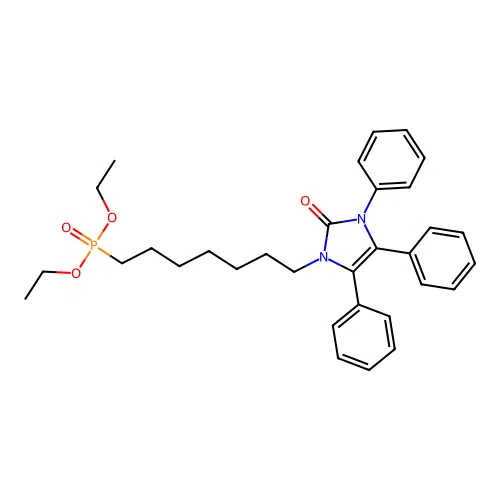 Diethyl 7-(3,4,5-triphenyl-2-oxo-2,3-dihydroimidazol-1-yl)heptanephosphonate structure