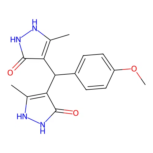4,4'-((4-Methoxyphenyl)methylene)bis(3-methyl-1h-pyrazol-5-ol) structure