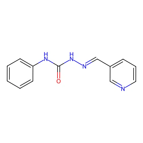 1-phenyl-3-[(E)-pyridin-3-ylmethylideneamino]urea structure