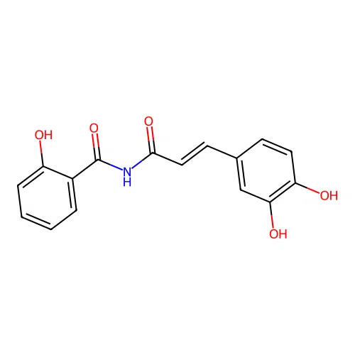 (E)-N-(3-(3,4-dihydroxyphenyl)acryloyl)-2-hydroxybenzamide structure