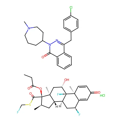 Azelastine hydrochloride; fluticasone propionate structure