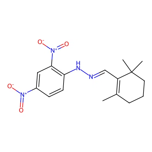 2,6,6-Trimethyl-1-cyclohexene-1-carbaldehyde (2,4-dinitrophenyl)hydrazone structure