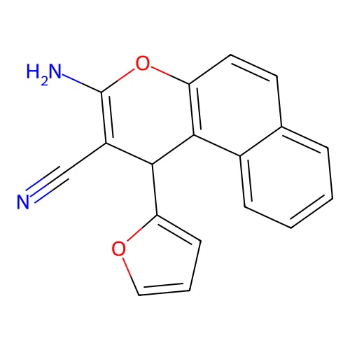 3-amino-1-(furan-2-yl)-1H-benzo[f]chromene-2-carbonitrile structure