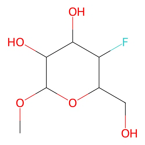Methyl 4-deoxy-4-fluoro-alpha-D-glucoside structure