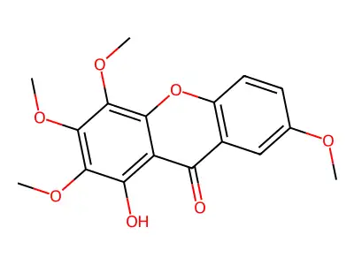 1-Hydroxy-2,3,4,7-tetramethoxyxanthone structure