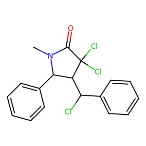 3,3-Dichloro-4-(alpha-chlorobenzyl)-1-methyl-5-phenyl-2-pyrrolidinone structure