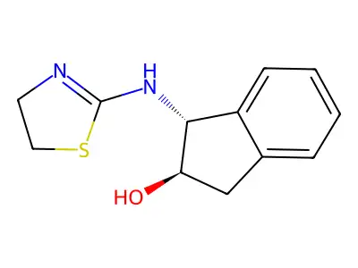 1H-Inden-2-ol, 2,3-dihydro-1-((4,5-dihydro-2-thiazolyl)amino)-, trans- structure