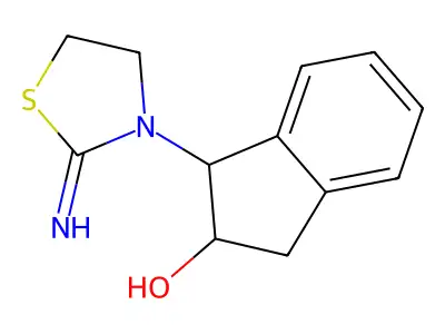 1H-Inden-2-ol, 2,3-dihydro-1-(2-imino-3-thiazolidinyl)- structure