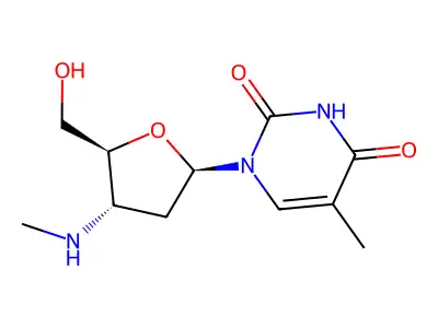 1-[5-(Hydroxymethyl)-4-(methylamino)oxolan-2-yl]-5-methylpyrimidine-2,4-dione structure