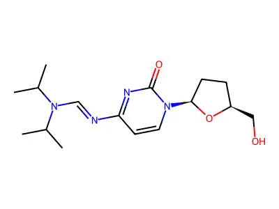N4-((Diisopropylamino)methylene)-2',3'-dideoxycytidine structure