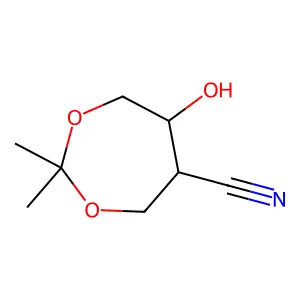 (5R,6S)-6-hydroxy-2,2-dimethyl-1,3-dioxepane-5-carbonitrile structure